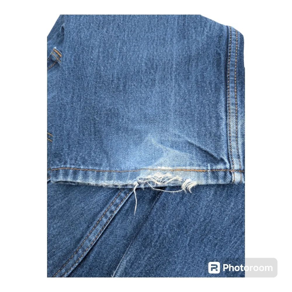 Levis 505 Jeans 34x29 Mens Regular Fit Straight Leg Relaxed Dark Blue Denim - Picture 4 of 11